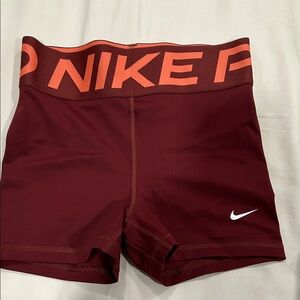 Nike Women's Burgundy Nike pro 3” shorts